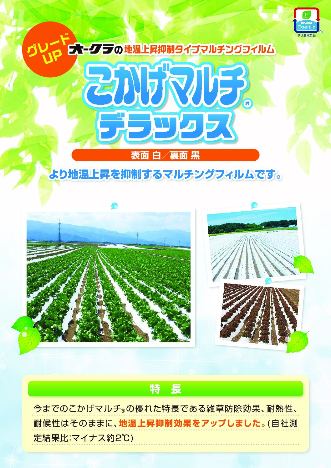 地温上昇抑制マルチ こかげマルチ®デラックス
